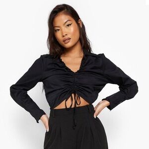 Boohoo Petite Ruched Blouse